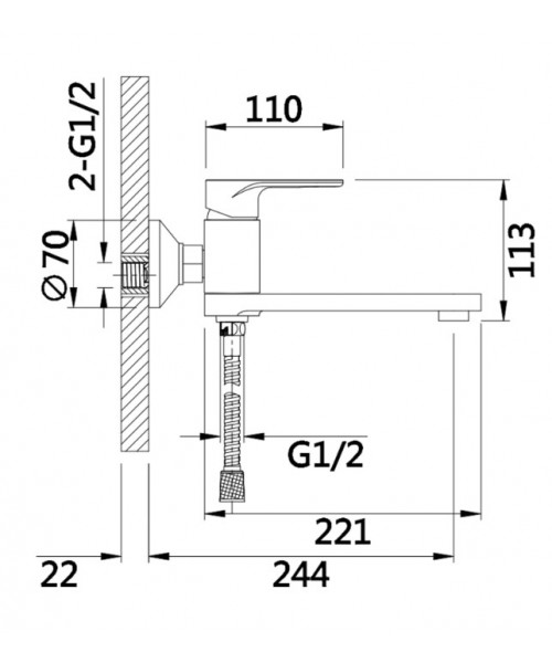 Смеситель для ванны Qtap Jay QTJAY260CRW45554 Chrome/White - фото №3, в окне
