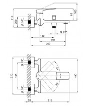 Смеситель для ванны Qtap Slavonice QTSLV3042103DC Chrome - фото №3