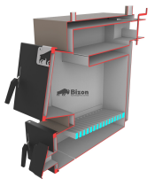 Твердотопливный котел Bizon М-100 10 кВт (5 мм) - фото №3, в окне, миниатюра