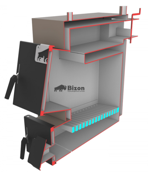 Твердотопливный котел Bizon М-100 10 кВт (5 мм) - фото №3, в окне