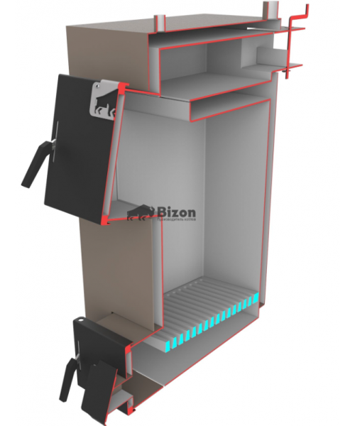 Твердотопливный котел Bizon М-180 18 кВт (5 мм) - фото №3, в окне