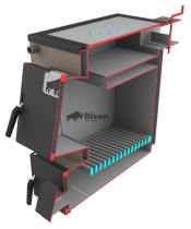 Твердопаливний котел Bizon М-140П 14 кВт з плитою (5 мм) - фото №2