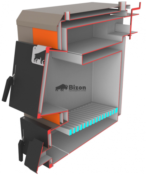 Твердотопливный котел Bizon М-140 Термо 14 кВт (5 мм) - фото №3, в окне