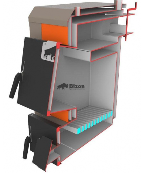 Твердотопливный котел Bizon М-100 Термо 10 кВт (4 мм) - фото №3, в окне