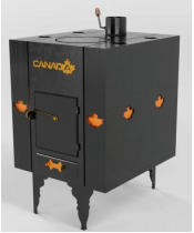 Піч-буржуйка CANADA LUX з теплоакумулятором та декоративним кожухом - фото №1