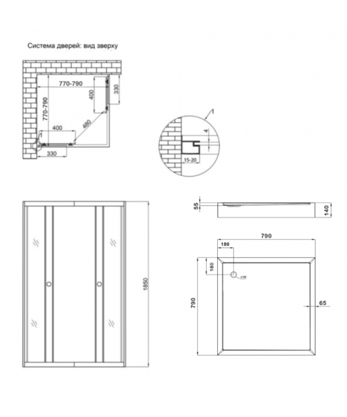 Душевая кабина Lidz Wawel SC80x80.SAT.LOW.FR поддон Kapielka ST80x80x14 - фото №3, в окне