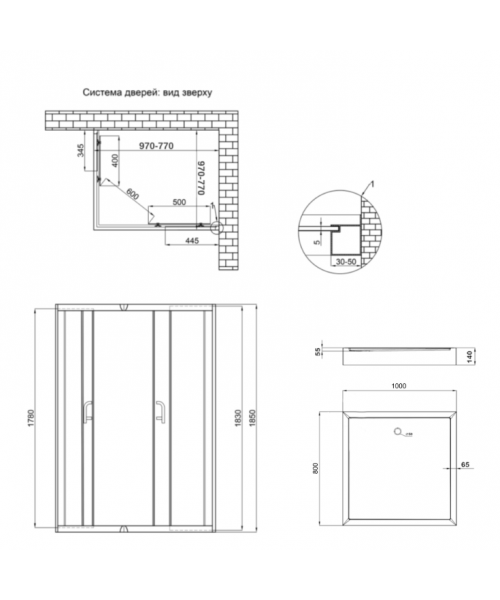 Душевая кабина Lidz Wawel SC100x80.SAT.LOW.FR поддон Kapielka ST100x80x14 - фото №3, в окне