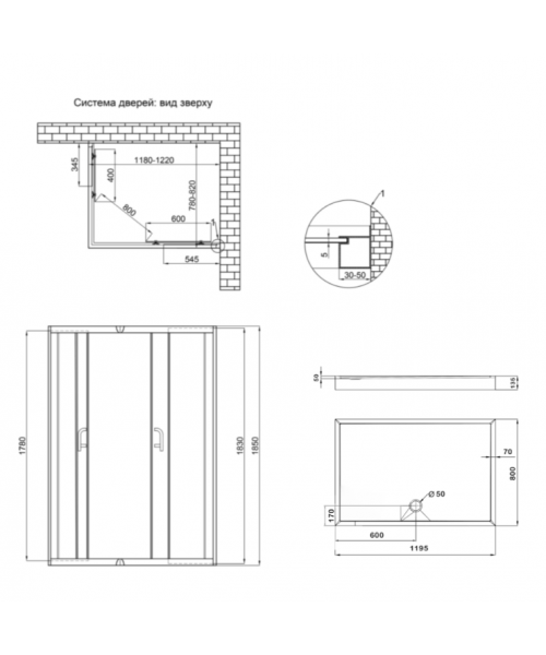 Душевая кабина Lidz Wawel SC120x80.SAT.LOW.FR поддон Kapielka ST120x80x14 - фото №3, в окне