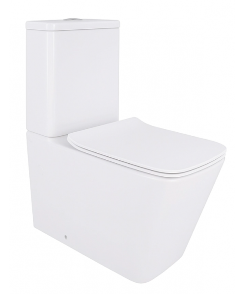 Унитаз Qtap Crow Rimless QT05222170W с сиденьем Slim Duroplast / Soft-close / Quick Release  - фото №3, в окне