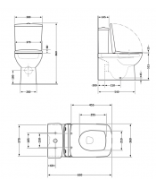 Унитаз Qtap Crow Rimless QT05222170W с сиденьем Slim Duroplast / Soft-close / Quick Release  - фото №3, в окне, миниатюра