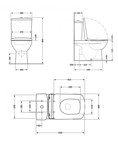 Унитаз Qtap Crow Rimless QT05222170W с сиденьем Slim Duroplast / Soft-close / Quick Release  - фото №3, в окне