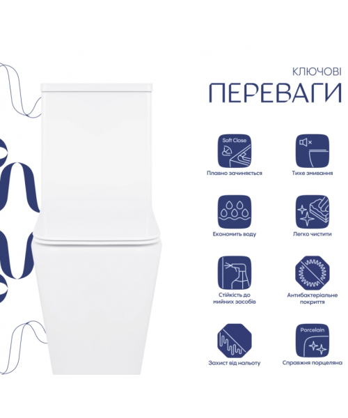 Унитаз Qtap Crow Rimless QT05222170W с сиденьем Slim Duroplast / Soft-close / Quick Release  - фото №3, в окне