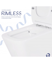 Унитаз Qtap Crow Rimless QT05222170W с сиденьем Slim Duroplast / Soft-close / Quick Release  - фото №3, в окне, миниатюра