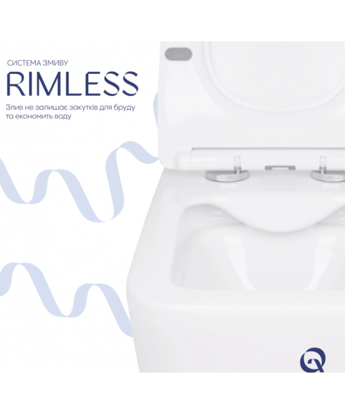 Унитаз Qtap Crow QT05335170W Rimless с сиденьем Slim Duroplast / Soft-close / Quick Release - фото №3, в окне