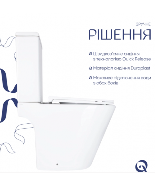 Унитаз Qtap Dove QT06228380BW Rimless с сиденьем Slim Duroplast / Soft-close / Quick Release  - фото №3, в окне