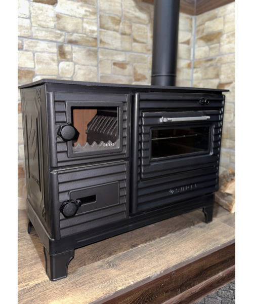 Печь-камин Duval EK-5237 BL (BLACK EDITION) - фото №3, в окне