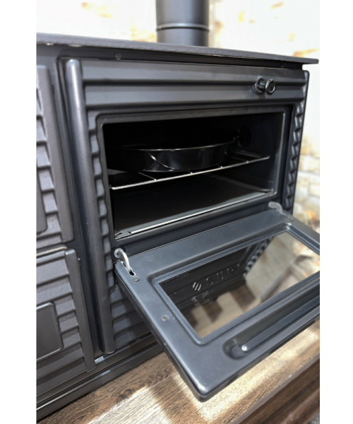 Печь-камин Duval EK-5237 BL (BLACK EDITION) - фото №3, в окне