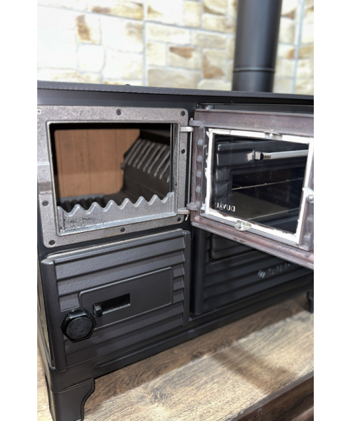 Печь-камин Duval EK-5237 BL (BLACK EDITION) - фото №3, в окне