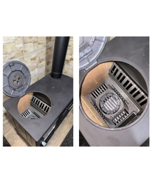 Печь-камин Duval EK-5237 BL (BLACK EDITION) - фото №3, в окне