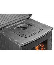 Піч-камін Duval EM-203F TURBO (BLACK EDITION) - фото №3, у вікні, мініатюра