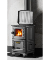 Піч-камін Duval EM-203F TURBO (BLACK EDITION) - фото №3, у вікні, мініатюра