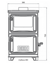 Піч-камін Duval EM-203F TURBO (BLACK EDITION) - фото №3, у вікні, мініатюра