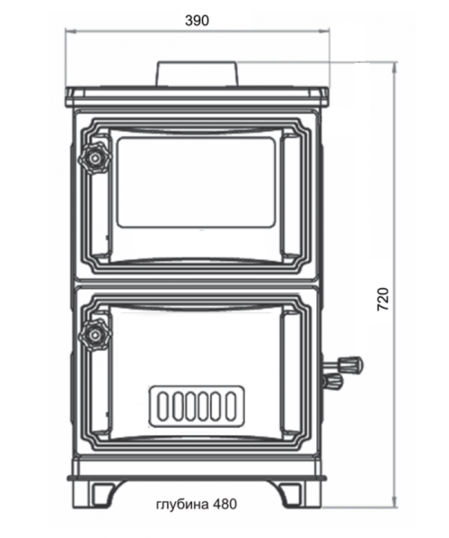 Піч-камін Duval EM-203F TURBO (BLACK EDITION) - фото №3, у вікні