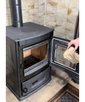 Піч-камін Duval EM-5122 BL (Black Edition) - фото №3, у вікні, мініатюра