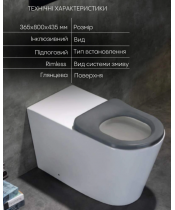 Унитаз Qtap Freedom QT22223368W Rimless с сиденьем Slim Duroplast / Soft-close / Quick Release - фото №3, в окне, миниатюра