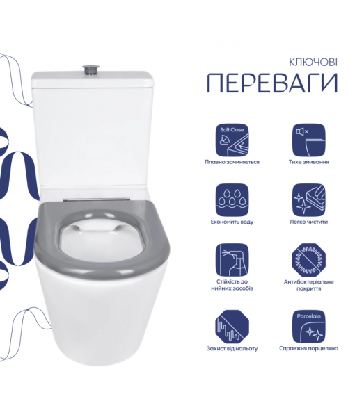 Унитаз Qtap Freedom QT22226098W Rimless с сиденьем Slim Duroplast / Soft-close / Quick Release  - фото №3, в окне