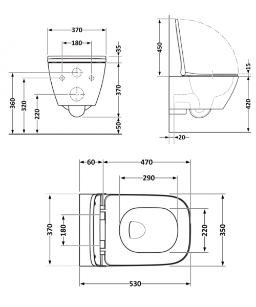 Унитаз Qtap Gemini QT2533076EUQMB Ultra Quiet Matt Black с сиденьем Slim Duroplast / Soft-close / Quick Release - фото №3, в окне