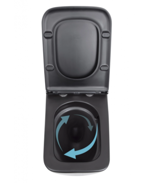 Унитаз Qtap Gemini QT2533076EUQMB Ultra Quiet Matt Black с сиденьем Slim Duroplast / Soft-close / Quick Release - фото №3, в окне