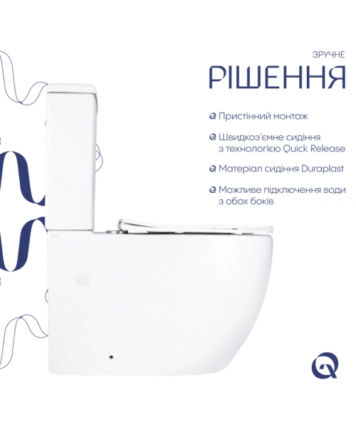 Унитаз Qtap Grand QT26228301W Ultra Quiet с сиденьем Slim Duroplast / Soft-close / Quick Release  - фото №3, в окне