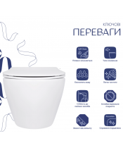 Унитаз Qtap Jay QT07335175W Ultra Quiet с сиденьем Slim Duroplast / Soft-close / Quick Release - фото №3