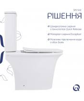 Унитаз Qtap Kalao QT08221213AW Rimless с сиденьем Slim Duroplast / Soft-close / Quick Release  - фото №3