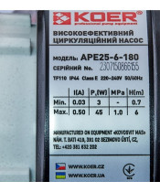 Циркуляційний насос Koer APE 25-6-180 - фото №3