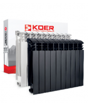 Біметалевий радіатор Koer ULTRA BLACK 500/100