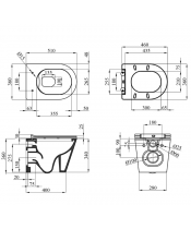 Унітаз Kroner Armada WHI513636 RIMLESS з сидінням Slim Duroplast / Soft-close / Quick relase - фото №3