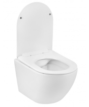Унітаз Kroner Harz WHI523632 RIMLESS з сидінням Slim Duroplast / Soft-close / Quick relase - фото №3, у вікні, мініатюра