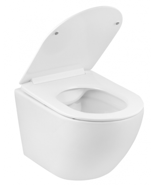 Унітаз Kroner Harz WHI523632 RIMLESS з сидінням Slim Duroplast / Soft-close / Quick relase - фото №3, у вікні