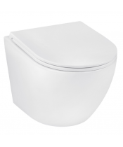 Унітаз Kroner Harz WHI493736 RIMLESS з сидінням Slim Duroplast / Soft-close / Quick relase - фото №3, у вікні, мініатюра