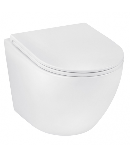 Унітаз Kroner Harz WHI493736 RIMLESS з сидінням Slim Duroplast / Soft-close / Quick relase - фото №3, у вікні