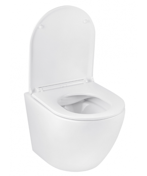 Унітаз Kroner Harz WHI493736 RIMLESS з сидінням Slim Duroplast / Soft-close / Quick relase - фото №3, у вікні
