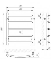 Полотенцесушитель LARIS КЛАССИК П5 400 Х 500 - фото №2