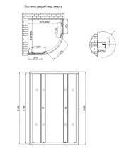 Душова кабіна Lidz LATWA SC90x90.SAT.LOW.GR (напівкругла) - фото №2