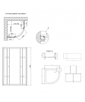 Душова кабіна Lidz Latwa SC80x80.SAT.MID.GR (напівкругла) - фото №3, у вікні, мініатюра