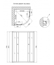 Душова кабіна Lidz Latwa SC90x90.SAT.MID.FR (напівкругла) - фото №3, у вікні, мініатюра