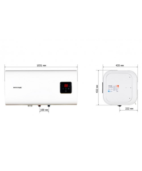 Бойлер MIXXUS EWH-14100 CUBE WET(Н) 100 л, мокрий ТЕН 2 кВт - фото №3, у вікні
