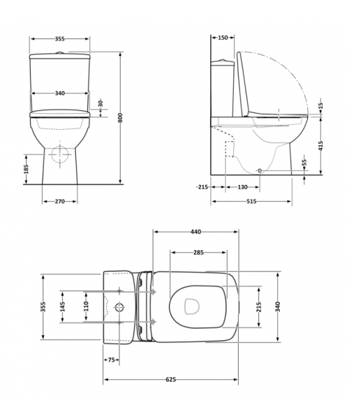 Унитаз Qtap Nando QT12221222AW Rimless с сиденьем Slim Duroplast / Soft-close / Quick Release  - фото №3, в окне