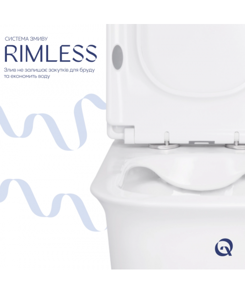 Унитаз Qtap Nando QT12221222AW Rimless с сиденьем Slim Duroplast / Soft-close / Quick Release  - фото №3, в окне